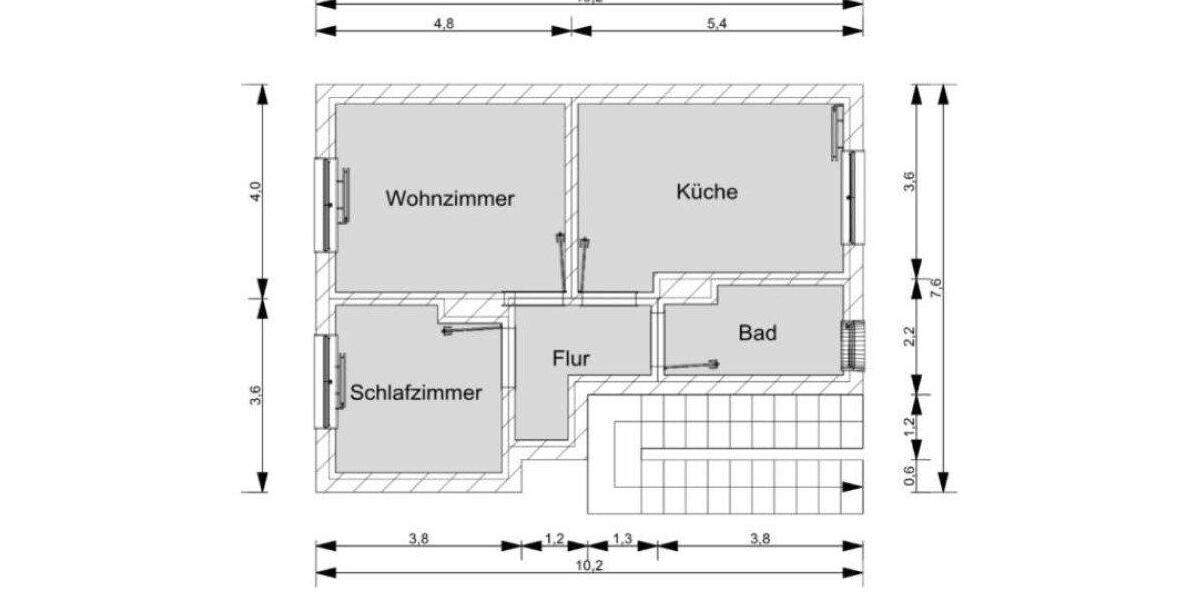 Etagenwohnung Hamburg Hoheluft-West - 2 Zimmer, 50 m&sup2;, 1.200&euro; | Angebot:26008753