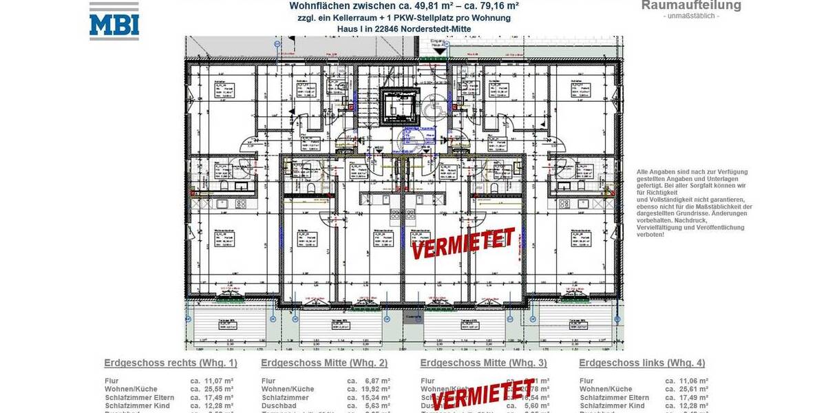 Terrassenwohnung Norderstedt Harksheide - 2 Zimmer, 50 m&sup2;, 1.080&euro; | Angebot:25970306