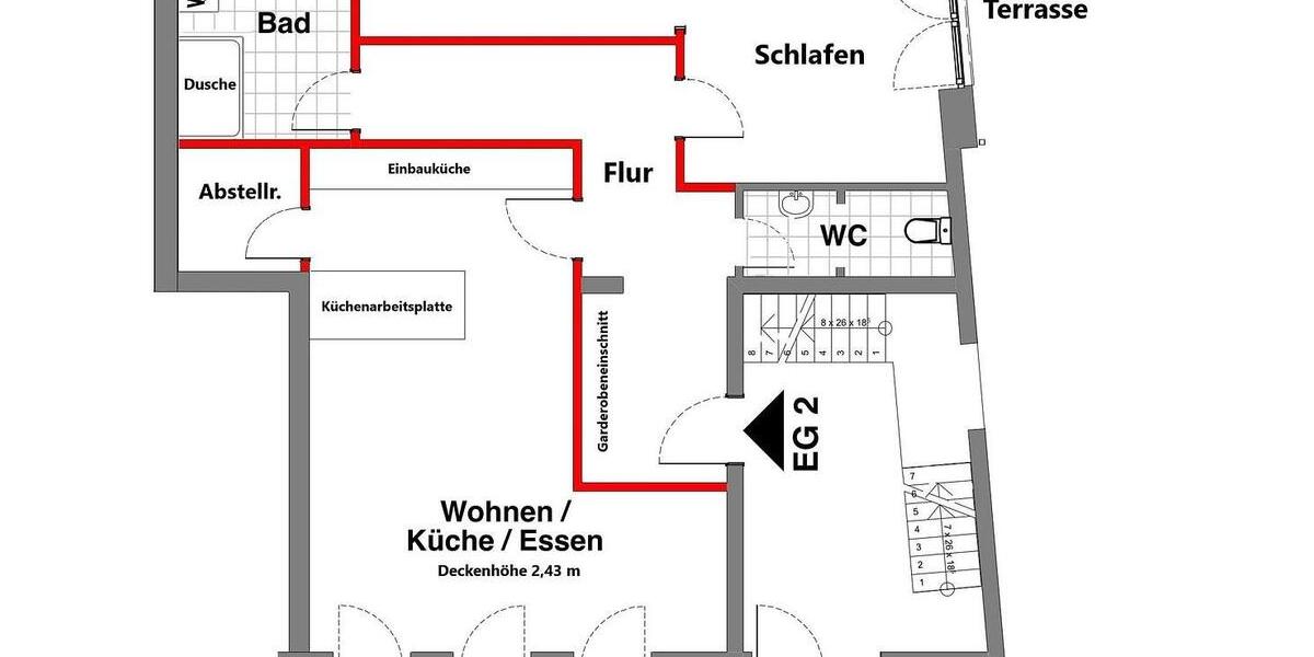 Erdgeschoßwohnung Bad Oldesloe - 2 Zimmer, 90 m&sup2;, 1.170&euro; | Angebot:25614852
