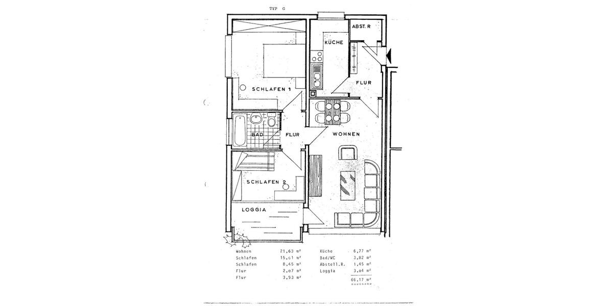 Etagenwohnung Pinneberg - 3 Zimmer, 66 m&sup2;, 950&euro; | Angebot:25637150