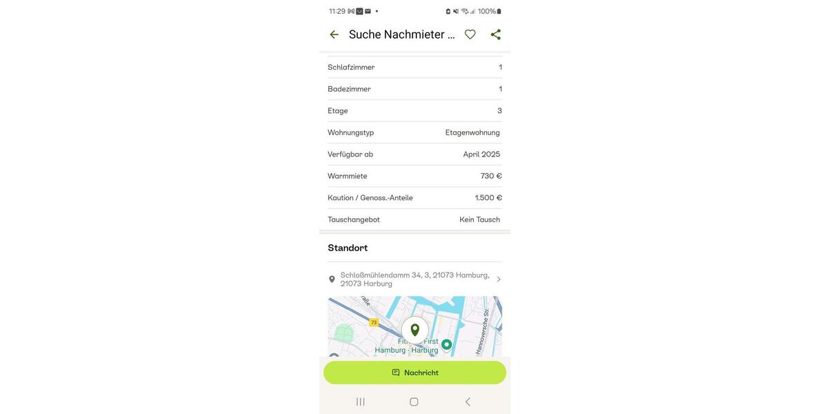 Etagenwohnung Hamburg Harburg - 1 Zimmer, 20 m&sup2;, 750&euro; | Angebot:25850230