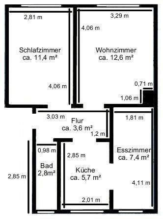 Etagenwohnung Hamburg Eidelstedt - 2 Zimmer, 44 m&sup2;, 249.999&euro; | Angebot:25776141