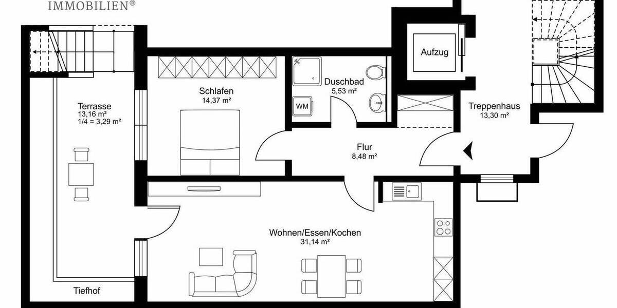 Etagenwohnung Leezen - 2 Zimmer, 62 m&sup2;, 233.900&euro; | Angebot:25939268