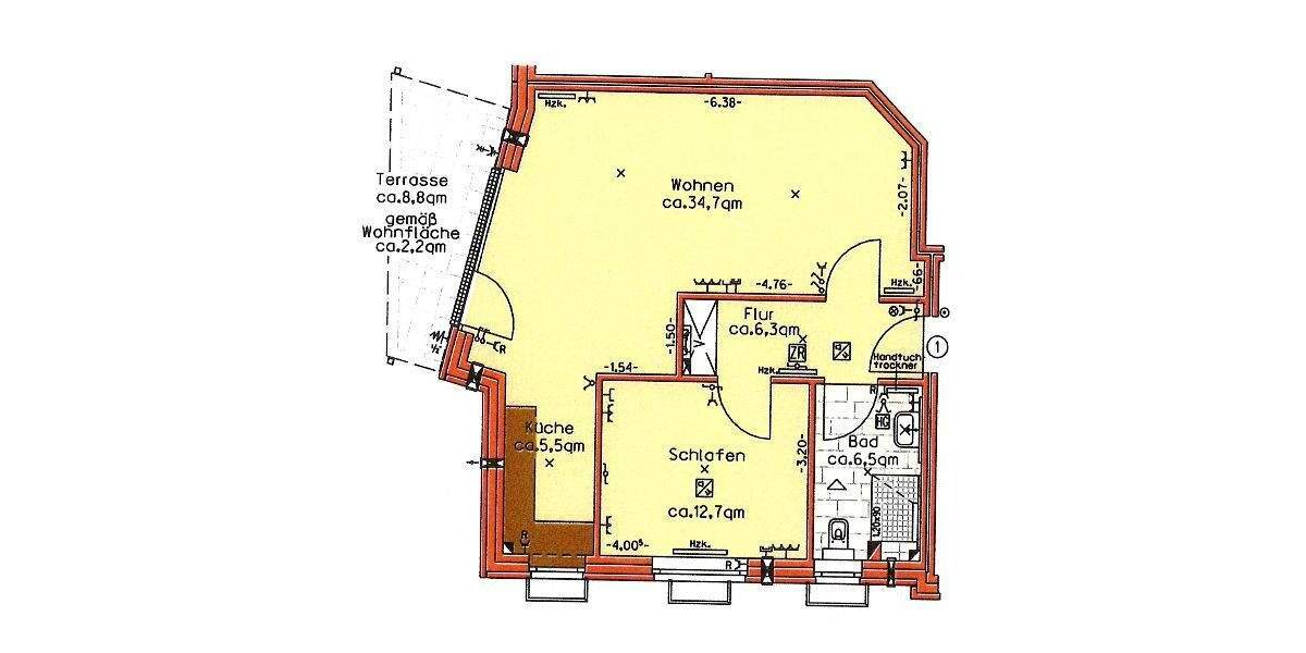 Terrassenwohnung Quickborn - 2 Zimmer, 67 m&sup2;, 911&euro; | Angebot:25862795