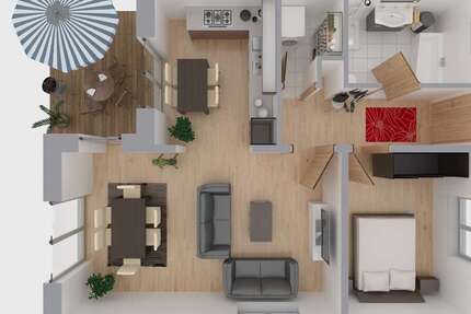 Wohnung Hamburg Harburg - 2 Zimmer, 69 m&sup2;, 1.330&euro; | Angebot:25915234