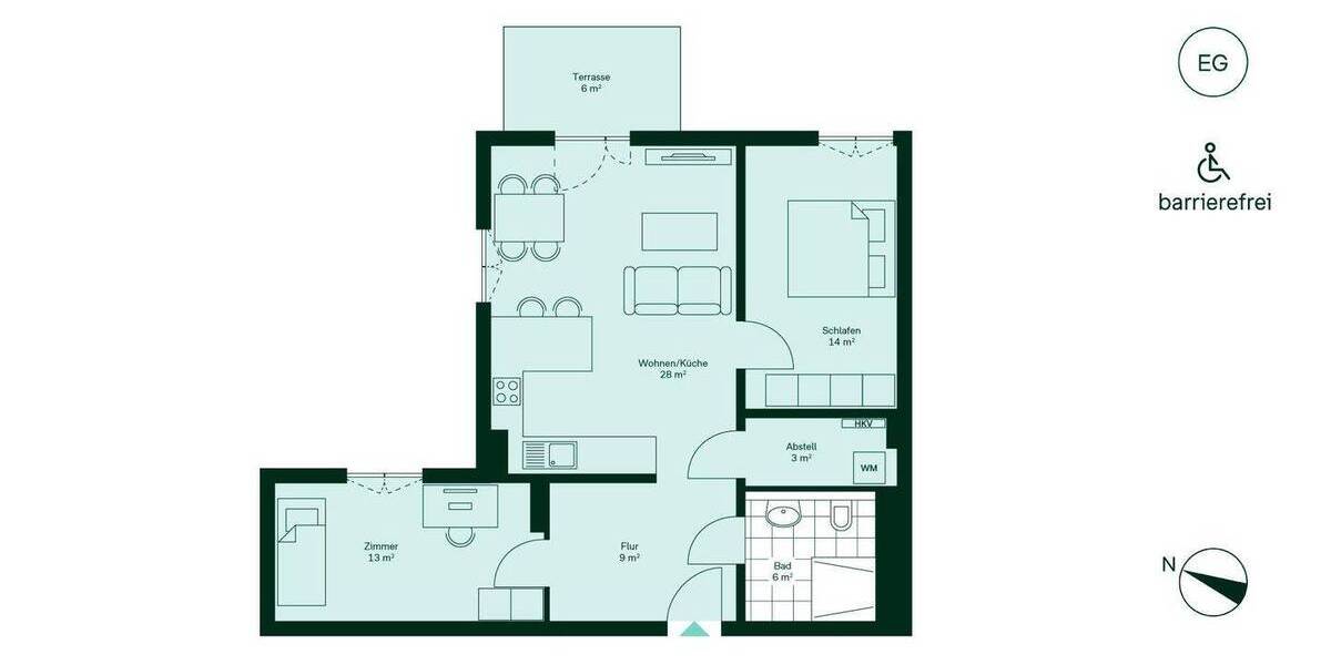 Etagenwohnung Hasloh - 3 Zimmer, 75 m&sup2;, 419.900&euro; | Angebot:25984424