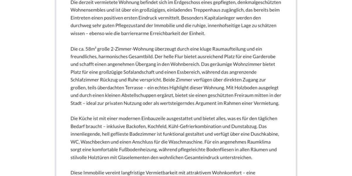 Erdgeschoßwohnung Hamburg Hamburg-Mitte - 2 Zimmer, 58 m&sup2;, 309.000&euro; | Angebot:25979459