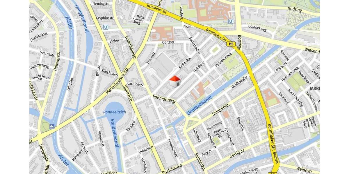 Etagenwohnung Hamburg Winterhude Winterhude - 2 Zimmer, 48 m&sup2;, 1.240&euro; | Angebot:26826983