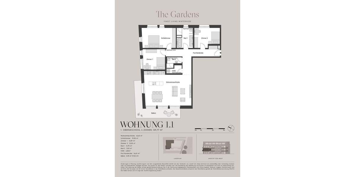 Etagenwohnung Hamburg Winterhude - 4 Zimmer, 129 m&sup2;, 1.595.000&euro; | Angebot:25862239