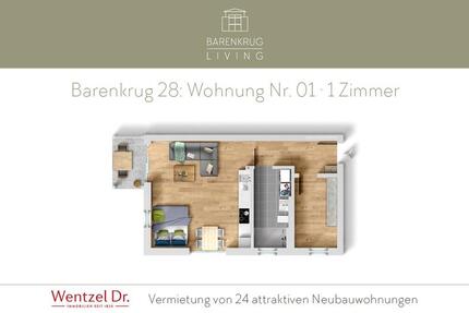 Wohnung Hamburg Wandsbek - 1 Zimmer, 48 m&sup2;, 965&euro; | Angebot:26005688