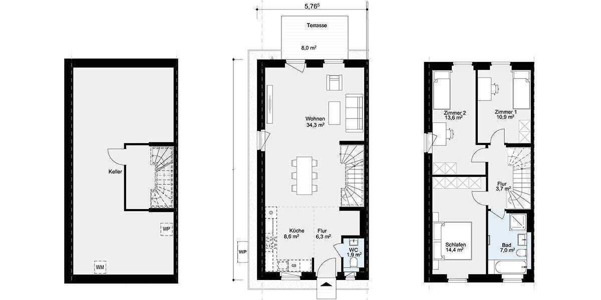 Reihenendhaus Henstedt-Ulzburg Ulzburg - 4 Zimmer, 102 m&sup2;, 539.900&euro; | Angebot:25744903