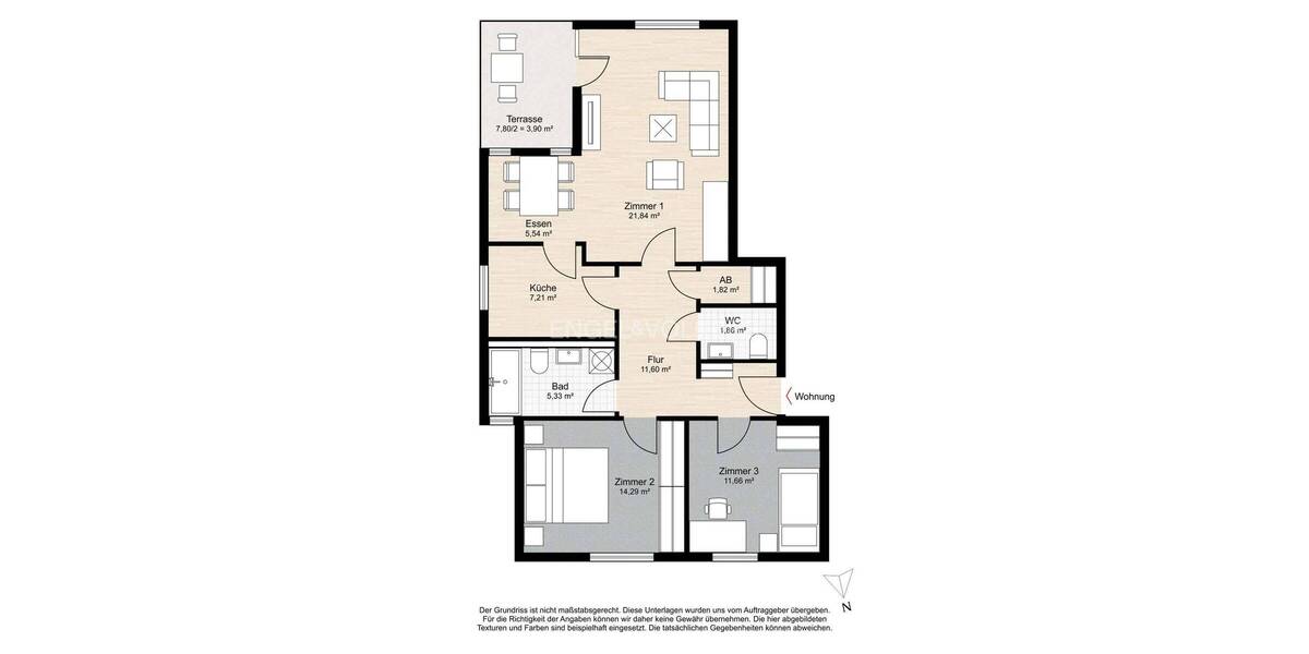 Etagenwohnung Ahrensburg - 3 Zimmer, 85 m&sup2;, 385.000&euro; | Angebot:26029963