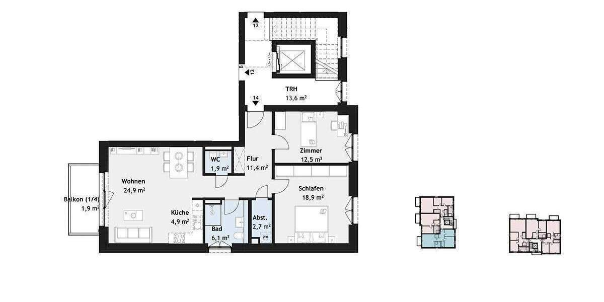 Etagenwohnung Hamburg Poppenbüttel - 3 Zimmer, 615.900&euro; | Angebot:25744913