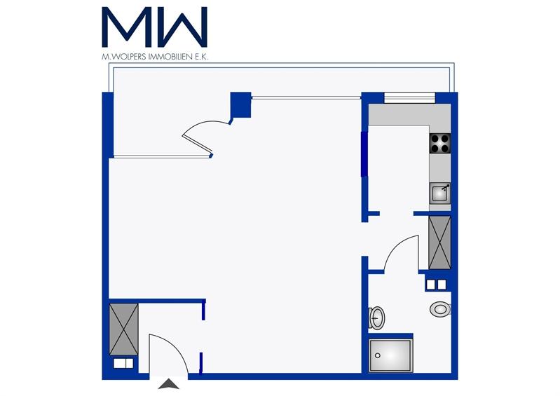 Etagenwohnung Hamburg Hamburg-Mitte - 1 Zimmer, 45 m&sup2;, 1.200&euro; | Angebot:26026593