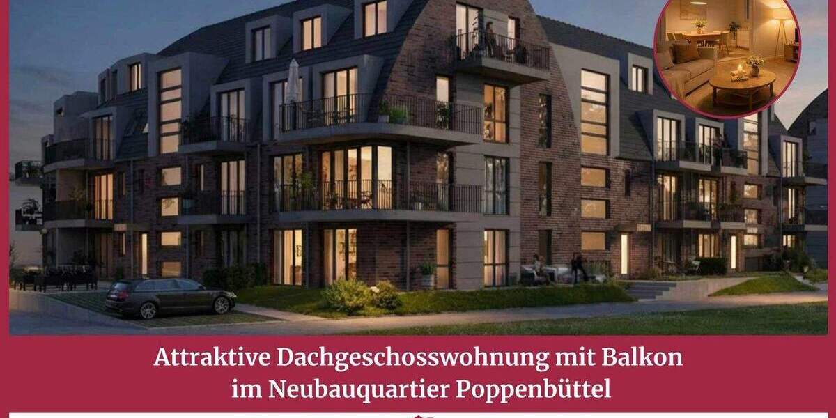 Etagenwohnung Hamburg Poppenbüttel - 2 Zimmer, 55 m&sup2;, 439.000&euro; | Angebot:25864769