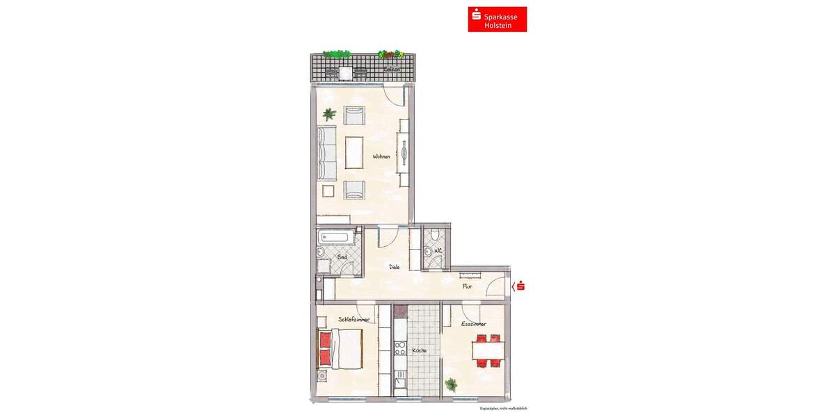 Etagenwohnung Glinde - 3 Zimmer, 76 m&sup2;, 225.000&euro; | Angebot:25669950