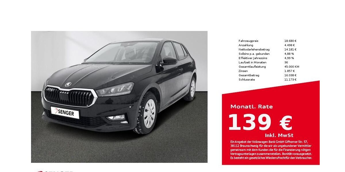 Skoda Fabia 39.800 km 18.680 &euro; Bad Oldesloe 23843