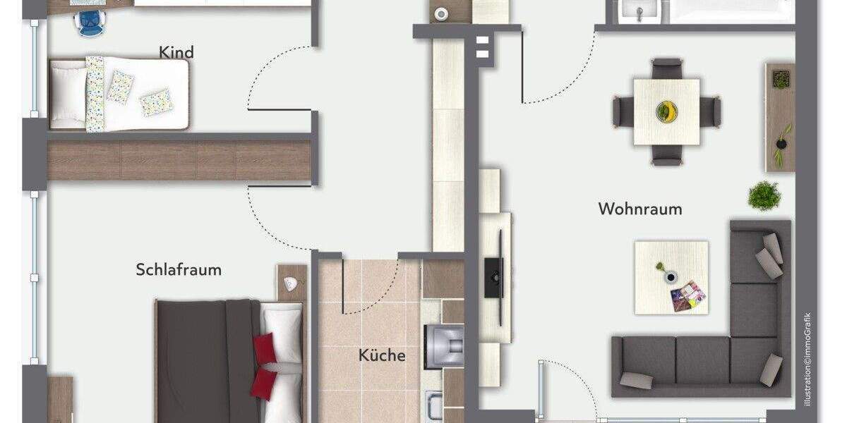 Etagenwohnung Norderstedt Garstedt - 3 Zimmer, 70 m&sup2;, 299.000&euro; | Angebot:25743544