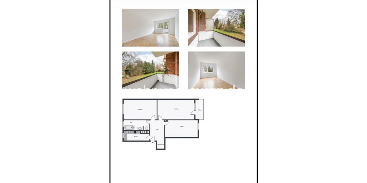 Etagenwohnung Hamburg Alsterdorf - 3 Zimmer, 75 m&sup2;, 1.300&euro; | Angebot:25765246