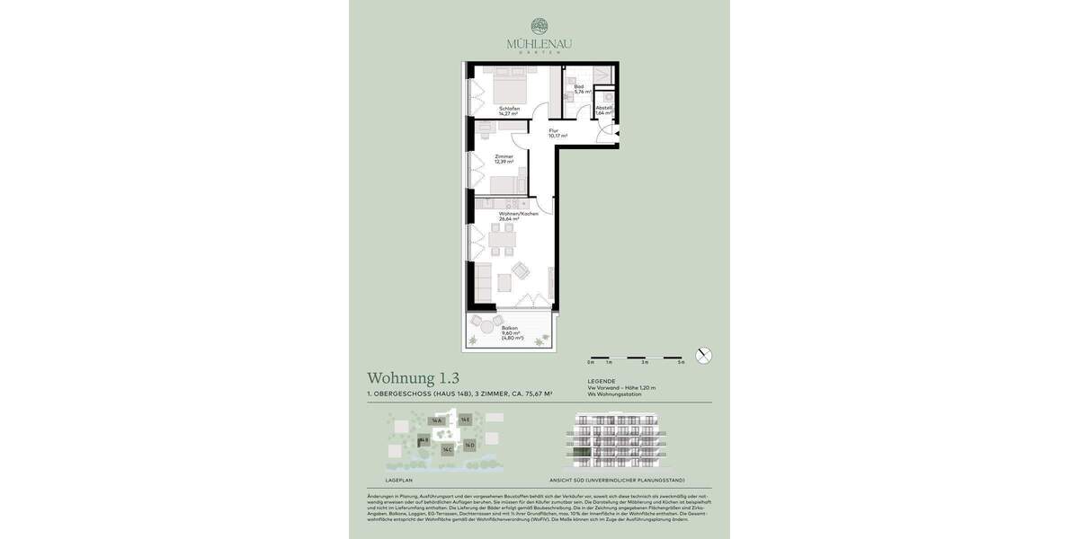 Etagenwohnung Pinneberg - 3 Zimmer, 75 m&sup2;, 462.000&euro; | Angebot:25662612
