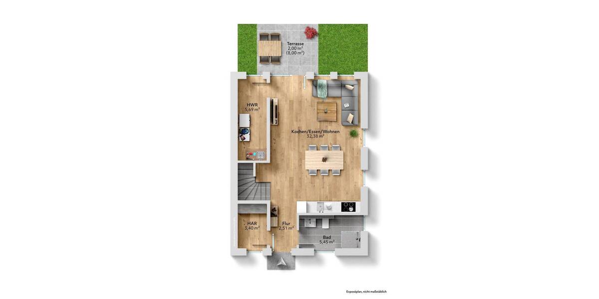 Reihenendhaus Quickborn - 4 Zimmer, 96 m&sup2;, 399.900&euro; | Angebot:25669943