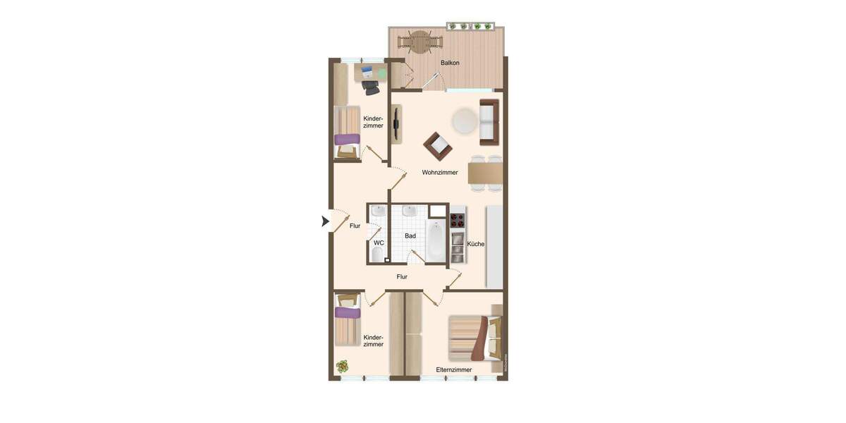 Etagenwohnung Hamburg Wandsbek - 3 Zimmer, 96 m&sup2;, 429.000&euro; | Angebot:25682014