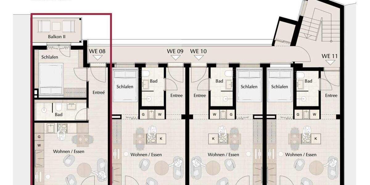 Etagenwohnung Hamburg Harvestehude - 2 Zimmer, 39 m&sup2;, 575.000&euro; | Angebot:25864788