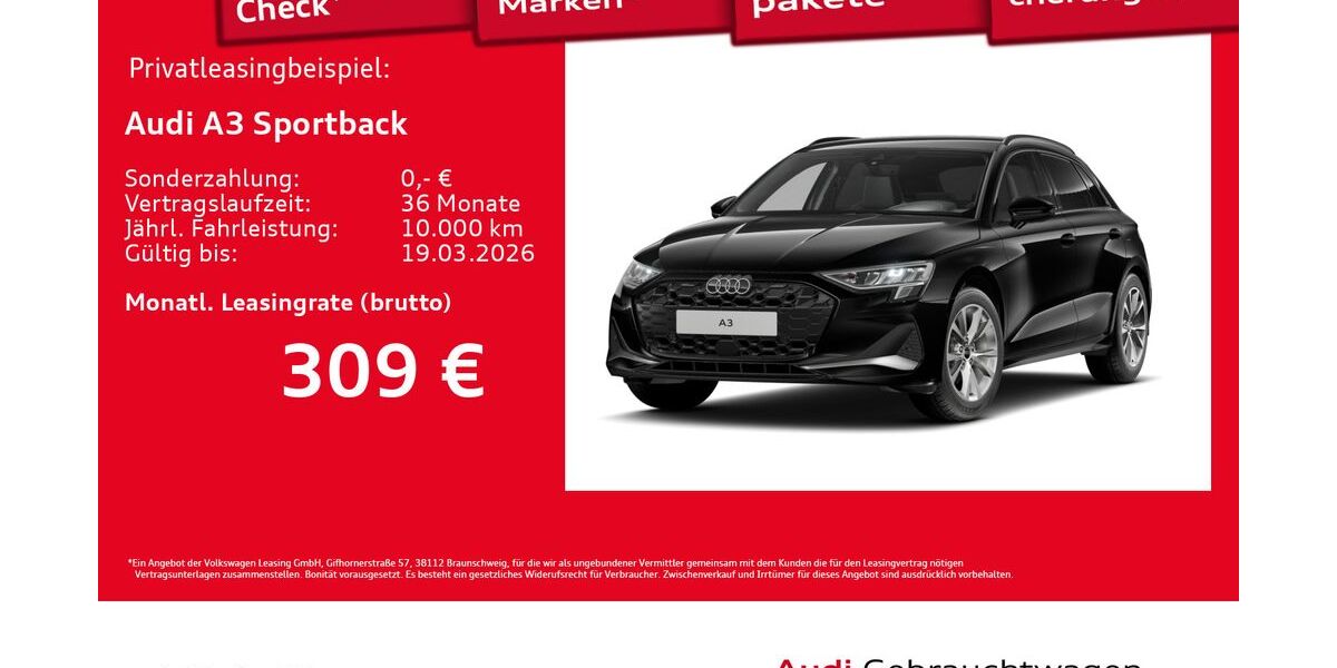 Audi A3 7.365 km 33.210 &euro; Hamburg 20537