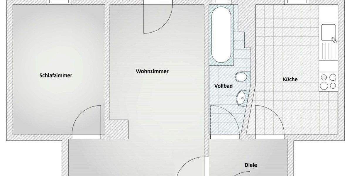 Etagenwohnung Hamburg Barmbek-Süd - 2 Zimmer, 279.000&euro; | Angebot:25707987