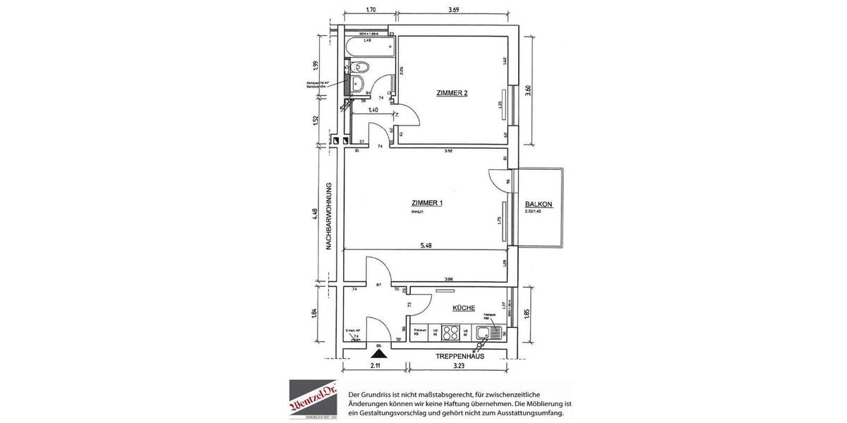 Etagenwohnung Barmstedt - 2 Zimmer, 55 m&sup2;, 555&euro; | Angebot:25366234