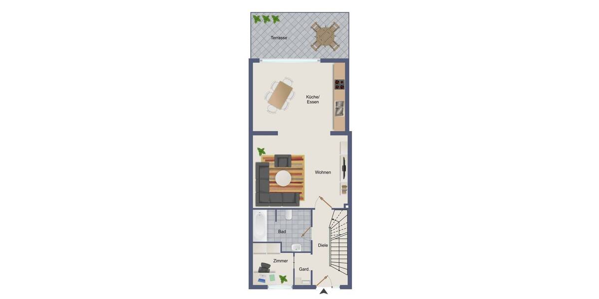 Reihenmittelhaus Hamburg Farmsen-Berne - 3 Zimmer, 105 m&sup2;, 1.650&euro; | Angebot:26798854