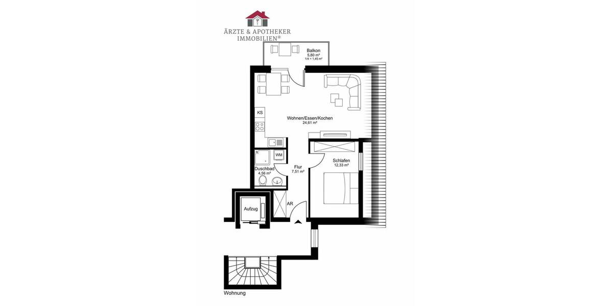 Etagenwohnung Leezen - 2 Zimmer, 50 m&sup2;, 269.000&euro; | Angebot:25939269