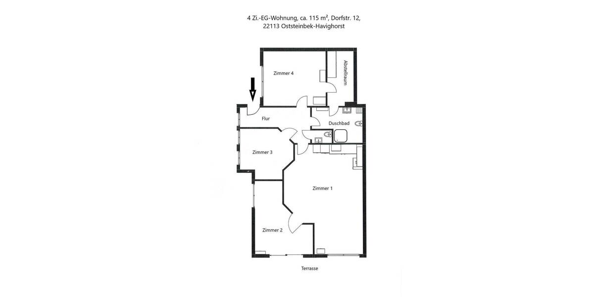 Etagenwohnung Oststeinbek Havighorst - 4 Zimmer, 115 m&sup2;, 1.265&euro; | Angebot:25938820