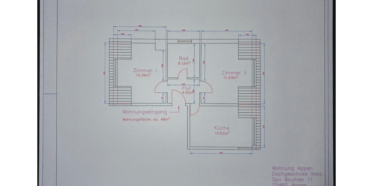 Dachgeschoßwohnung Appen - 2 Zimmer, 48 m&sup2;, 140.000&euro; | Angebot:25971322