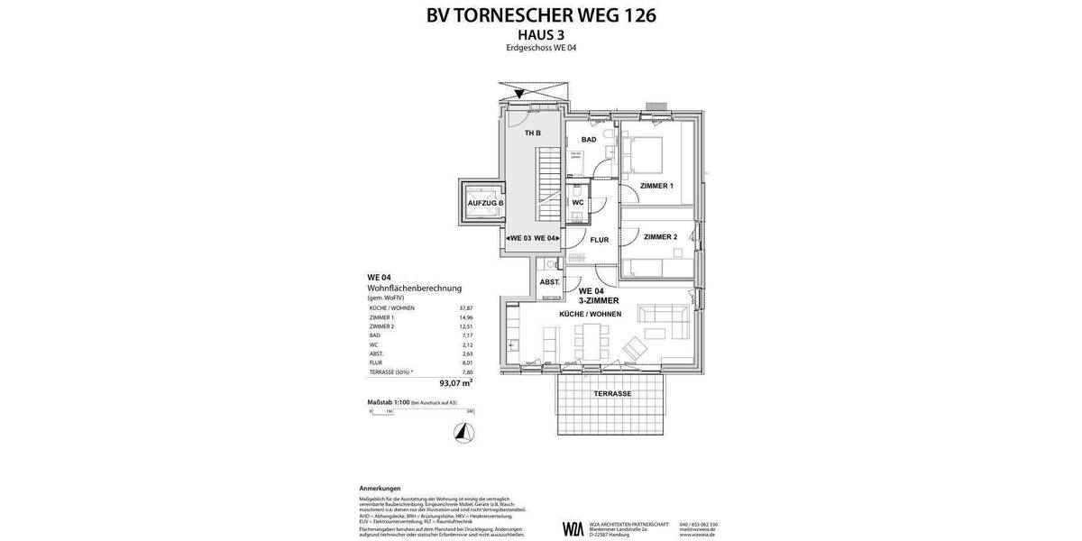 Etagenwohnung Uetersen - 3 Zimmer, 93 m&sup2;, 1.300&euro; | Angebot:25769376