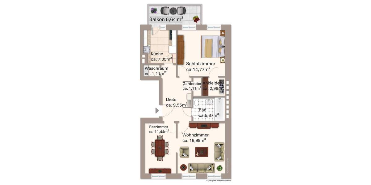 Etagenwohnung Hamburg St. Georg - 3 Zimmer, 74 m&sup2;, 538.000&euro; | Angebot:25743714