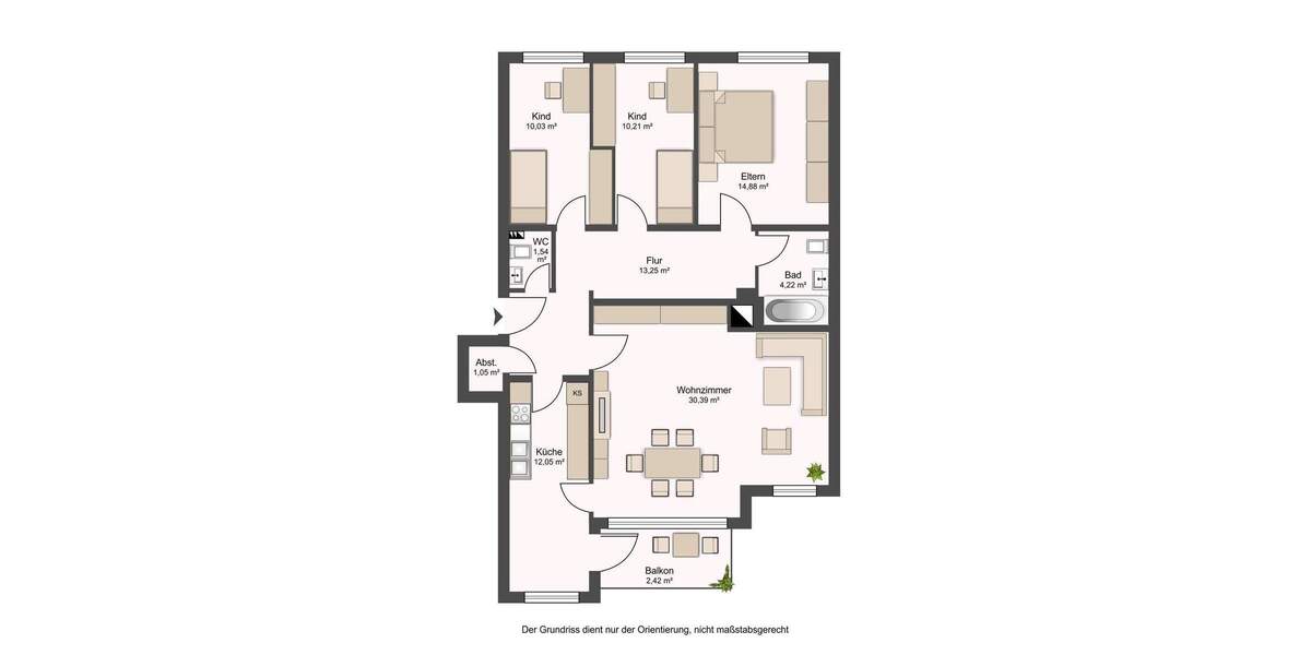 Etagenwohnung Hamburg / Poppenbüttel Poppenbüttel - 4 Zimmer, 100 m&sup2;, 379.000&euro; | Angebot:25702690