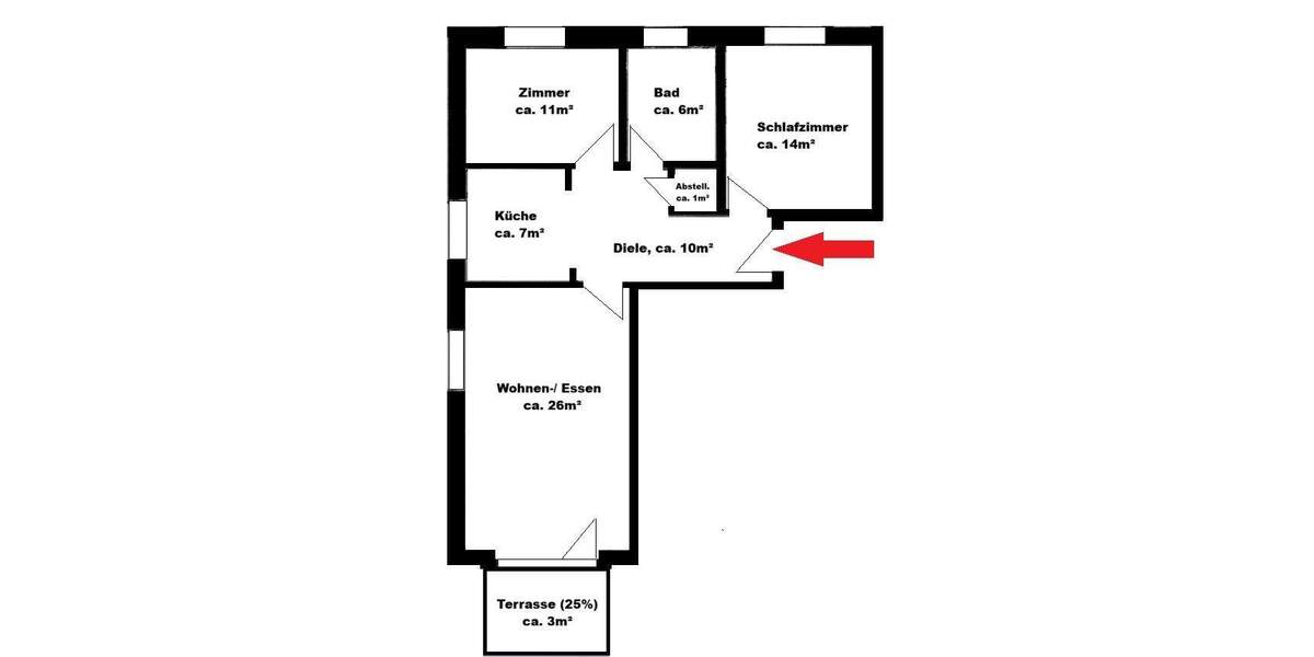 Terrassenwohnung Trittau - 3 Zimmer, 78 m&sup2;, 298.000&euro; | Angebot:25877214