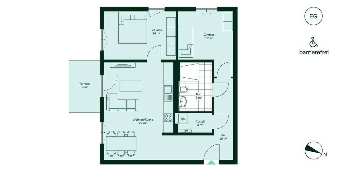 Etagenwohnung Hasloh - 3 Zimmer, 75 m&sup2;, 409.900&euro; | Angebot:25957384
