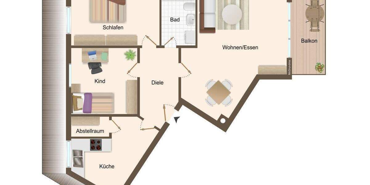 Etagenwohnung Norderstedt Harksheide - 3 Zimmer, 86 m&sup2;, 319.000&euro; | Angebot:25682018