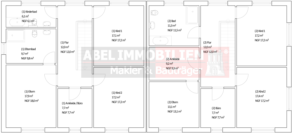 Doppelhaushälfte Hamburg Duvenstedt - 6 Zimmer, 177 m&sup2;, 835.200&euro; | Angebot:25709206