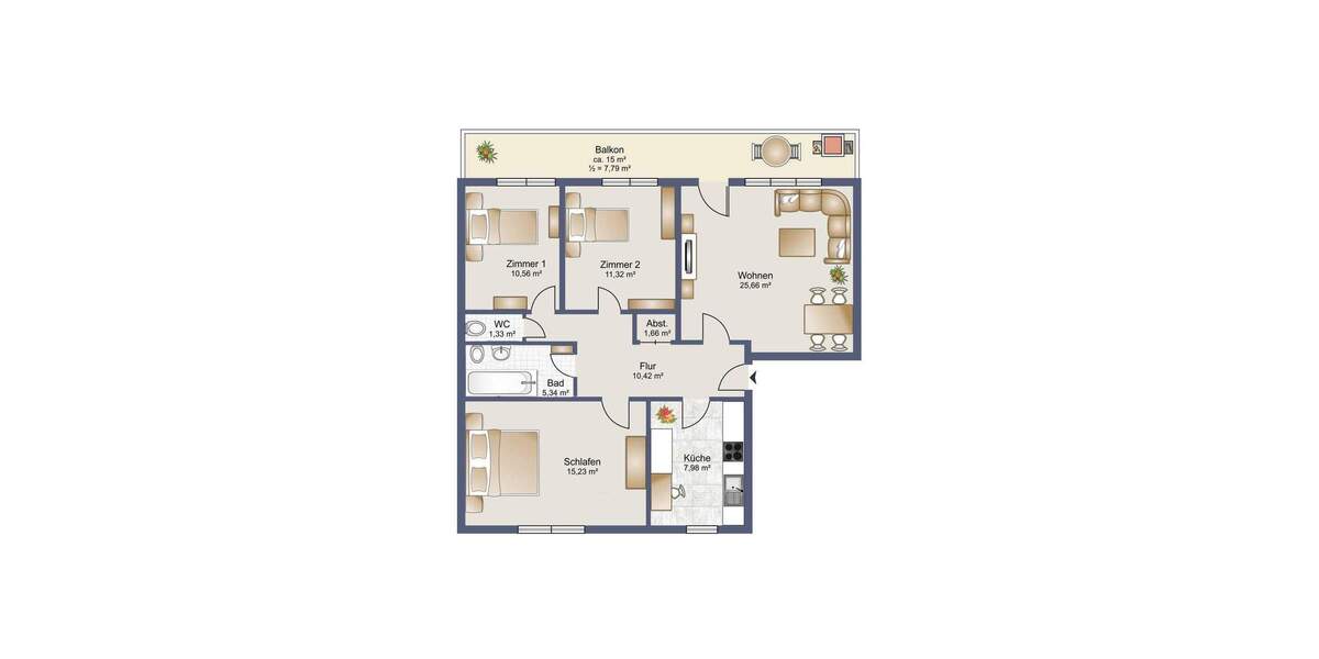 Etagenwohnung Hamburg - Lokstedt Lokstedt - 4 Zimmer, 97 m&sup2;, 725.000&euro; | Angebot:25708437
