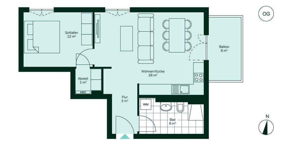 Etagenwohnung Hasloh - 2 Zimmer, 54 m&sup2;, 309.900&euro; | Angebot:25938890