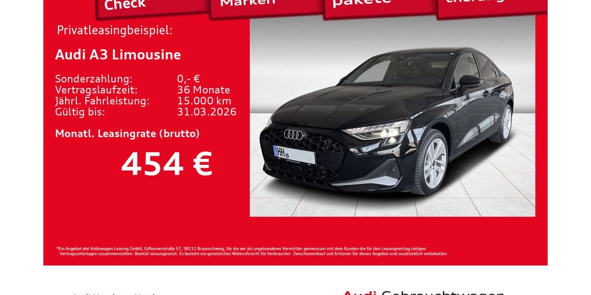 Audi A3 1.899 km 33.930 &euro; Hamburg 22419