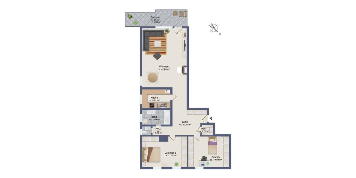 Etagenwohnung Hamburg / Farmsen-Berne Farmsen-Berne - 3 Zimmer, 129 m&sup2;, 398.000&euro; | Angebot:25667883