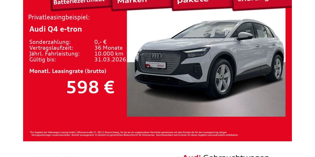 Audi Q4 e-tron 9.944 km 43.355 &euro; Hamburg 22529
