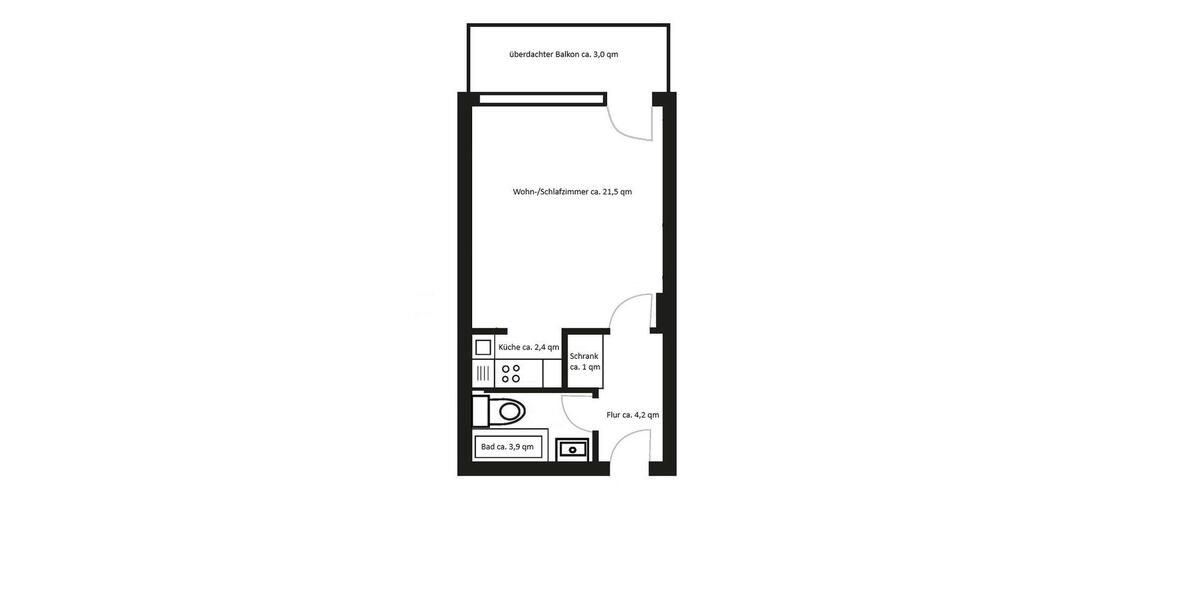 Etagenwohnung Halstenbek - 1 Zimmer, 36 m&sup2;, 134.900&euro; | Angebot:26020854