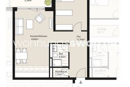 Wohnung Hamburg Hammerbrook - 2 Zimmer, 72 m&sup2;, 1.150&euro; | Angebot:25936002