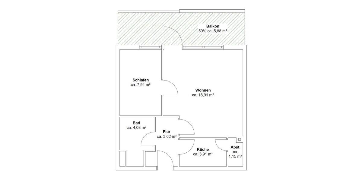Etagenwohnung Hamburg Eppendorf - 2 Zimmer, 45 m&sup2;, 369.000&euro; | Angebot:26026487