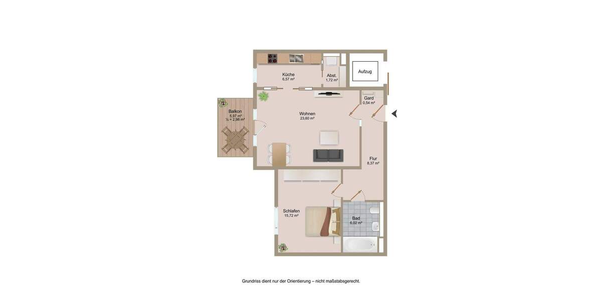 Etagenwohnung Hamburg Niendorf - 2 Zimmer, 65 m&sup2;, 399.000&euro; | Angebot:25702673